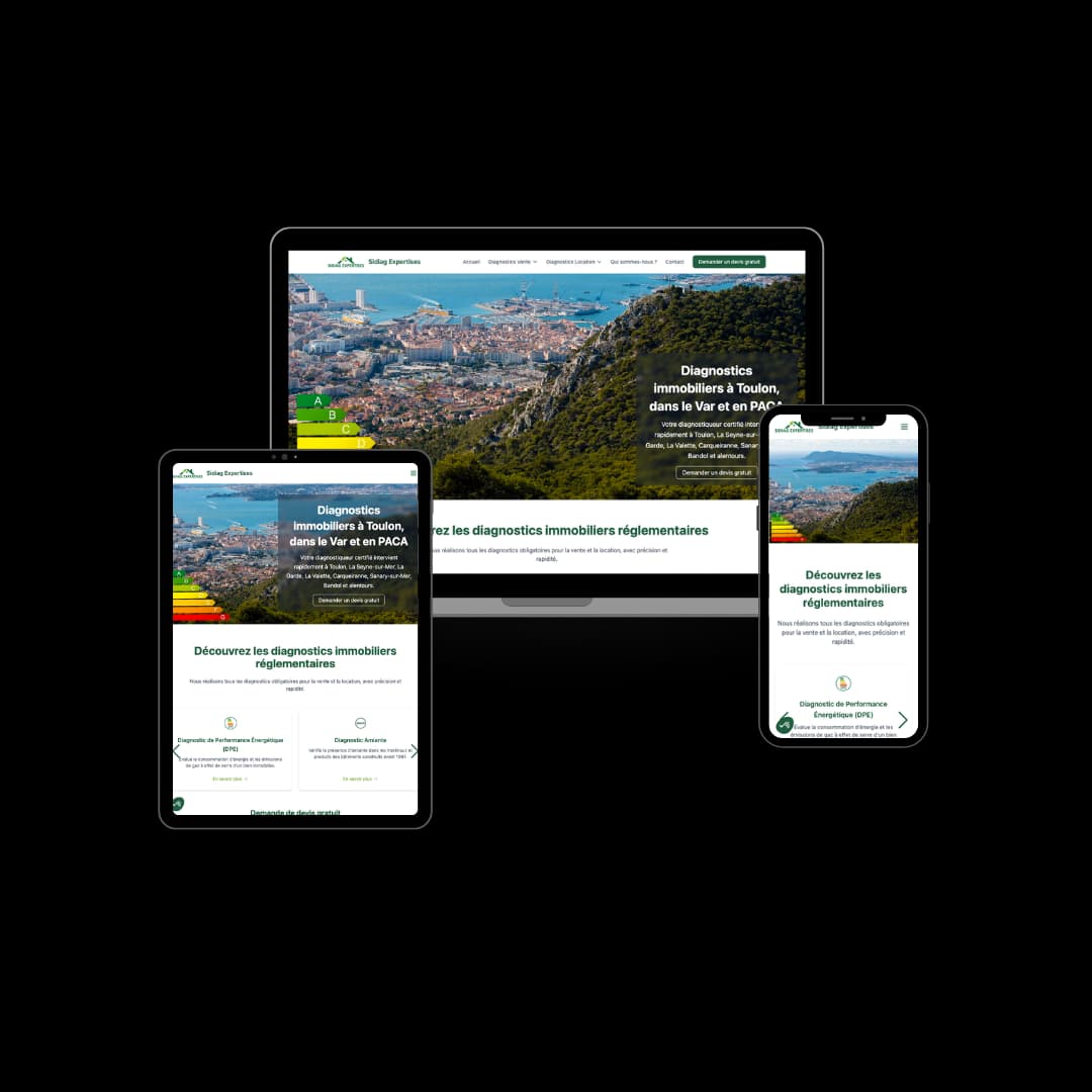 Sidiag Expertises mockup multi-devices
